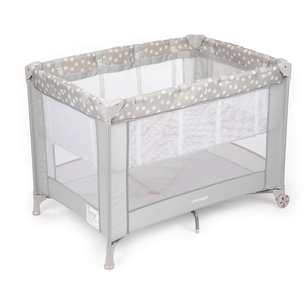 Berço Fit Portátil 0 Meses A 15 Kg Desmontável Voyage - Cinza Estrela