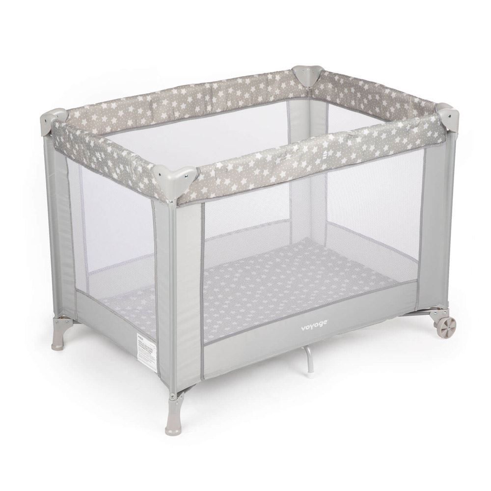 Berço Fit Portátil 0 Meses A 15 Kg Desmontável Voyage - Cinza Estrela