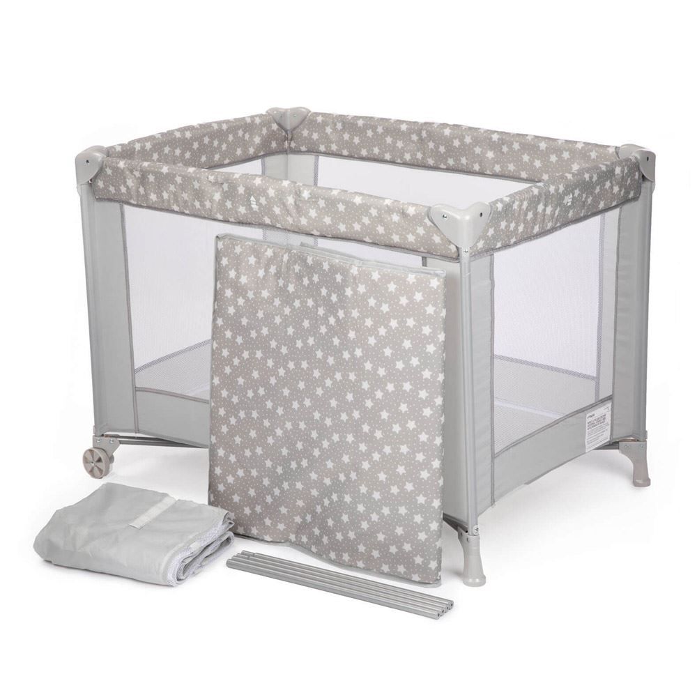 Berço Fit Portátil 0 Meses A 15 Kg Desmontável Voyage - Cinza Estrela