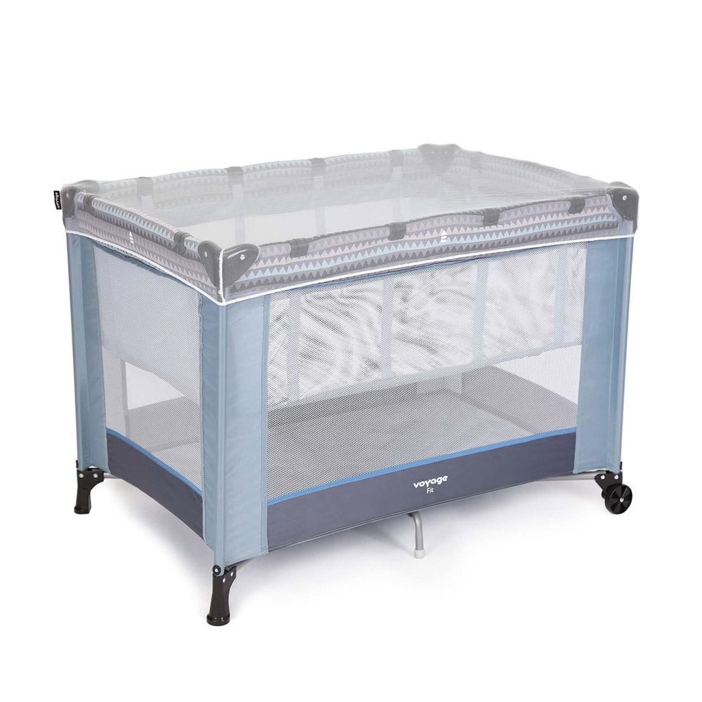 Berço Fit Portátil 0 Meses A 15 Kg Desmontável Voyage - Azul Geo