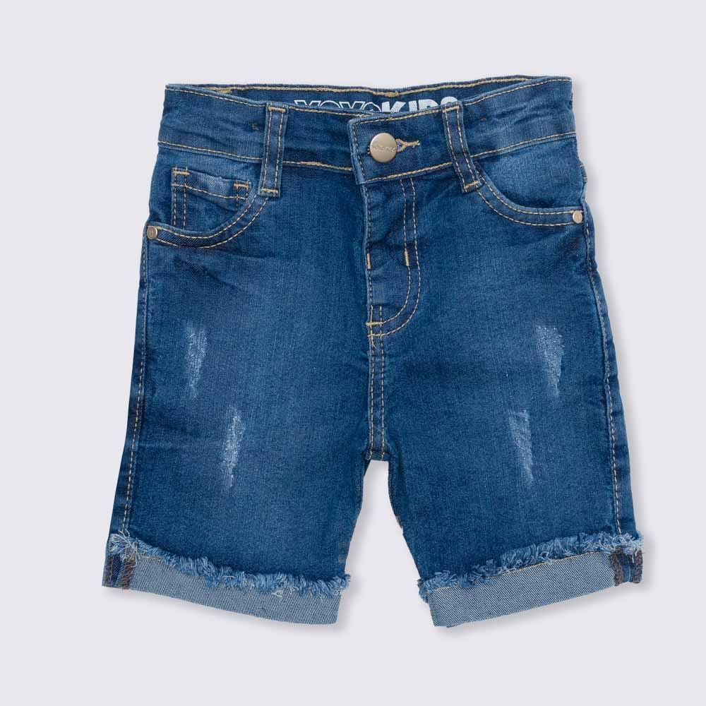 Bermuda 1 a 3 anos Jeans Barra Virada Yoyo Kids