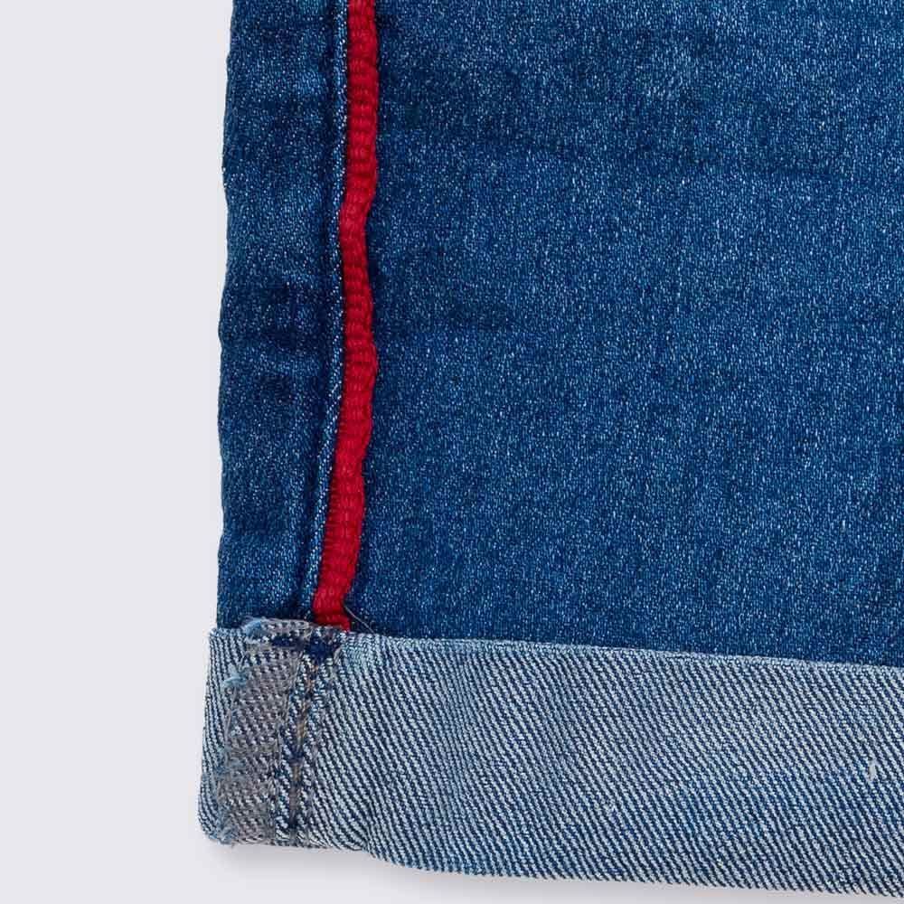 Bermuda 1 a 3 anos Jeans Galão Vermelho Yoyo Kids