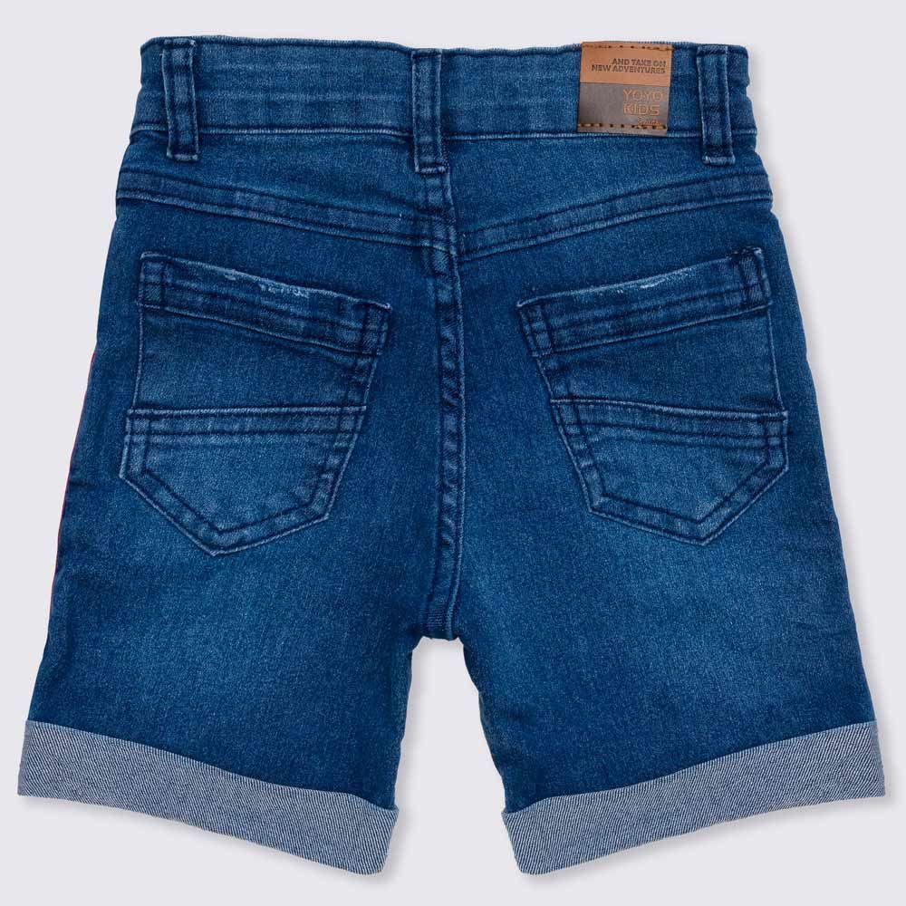 Bermuda 1 a 3 anos Jeans Galão Vermelho Yoyo Kids