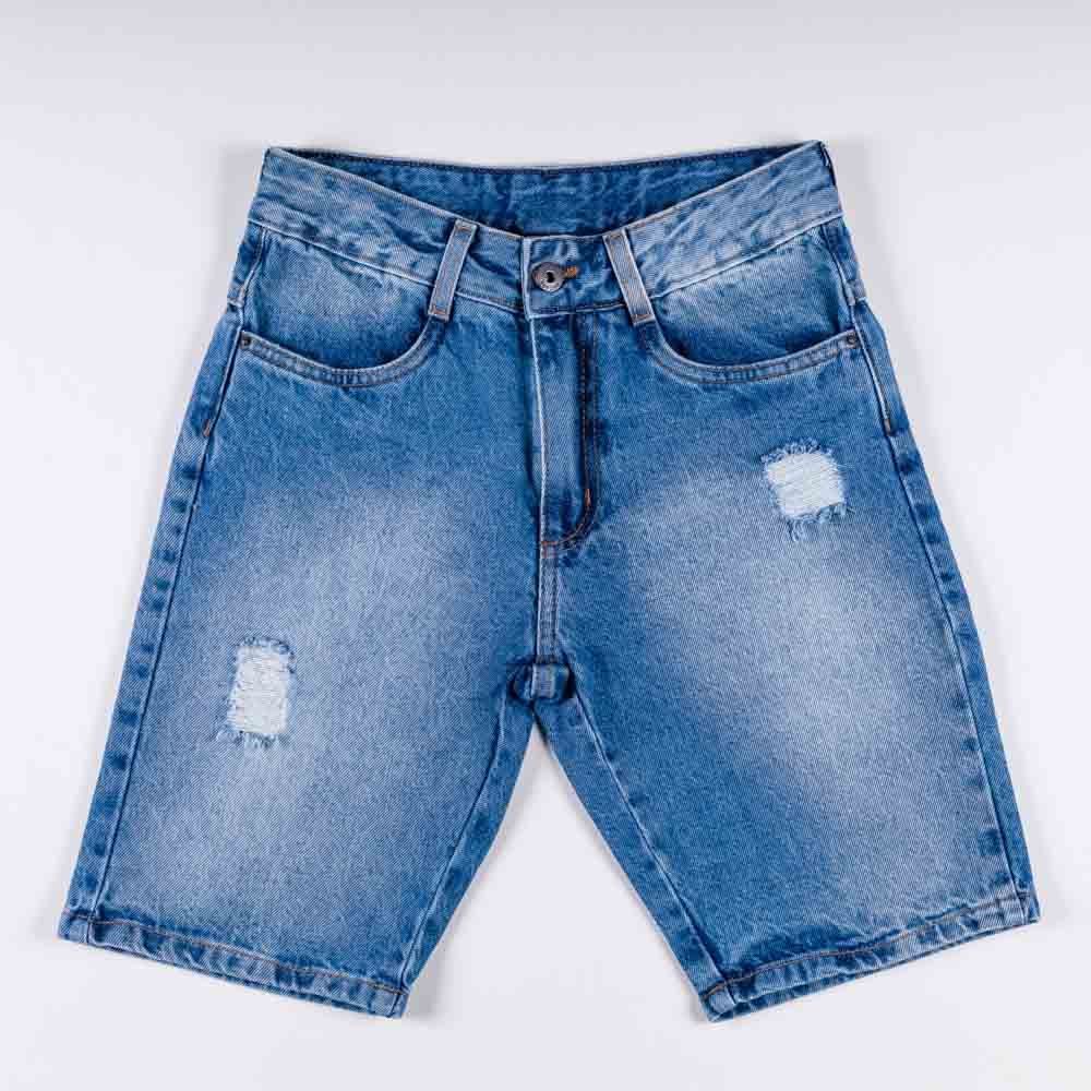 Bermuda 12 a 16 anos Jeans + Rasgos Hot Dog