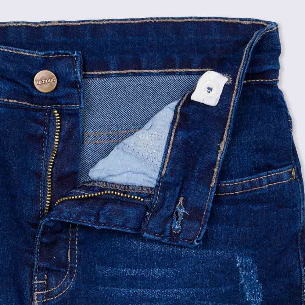 Bermuda 12 a 16 anos Jeans com Barra Dobrada Hot Dog