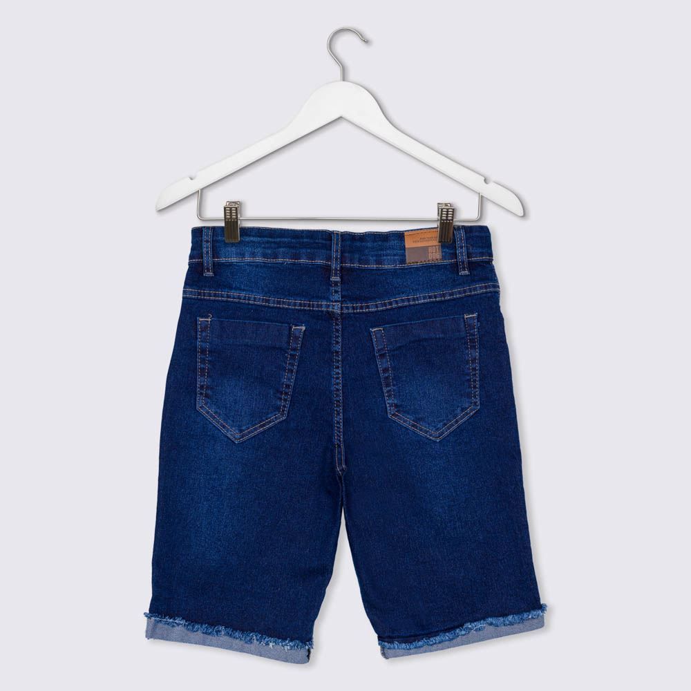 Bermuda 12 a 16 anos Jeans com Barra Dobrada Hot Dog