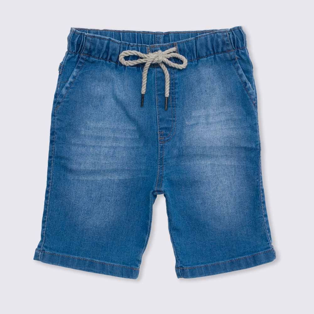 Bermuda 4 a 10 anos Jeans Jogger Bigodes Laser Hot Dog