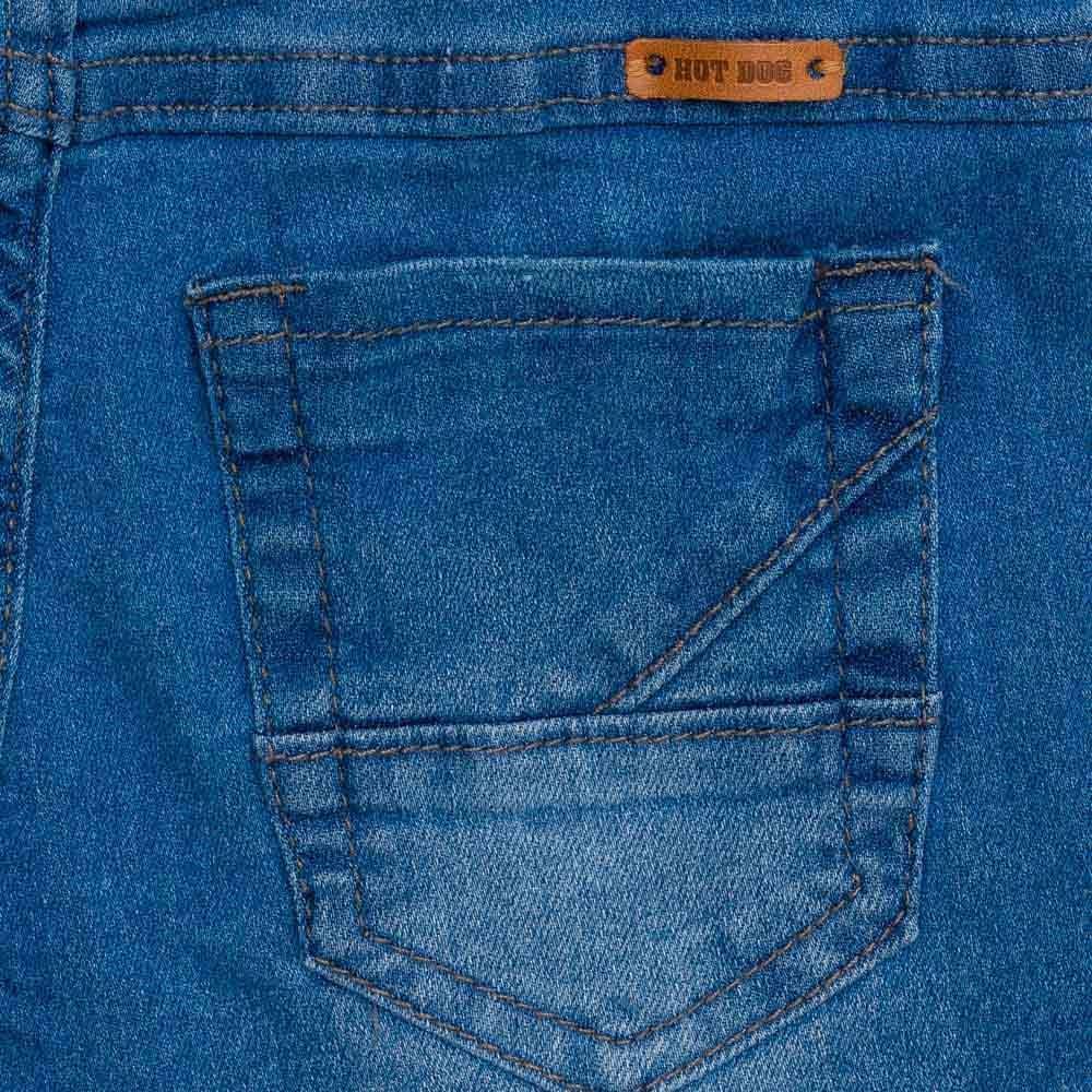 Bermuda 4 a 10 anos Jeans Jogger Bigodes Laser Hot Dog