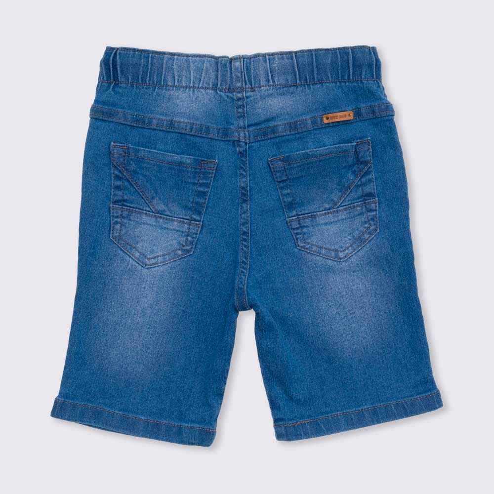 Bermuda 4 a 10 anos Jeans Jogger Bigodes Laser Hot Dog