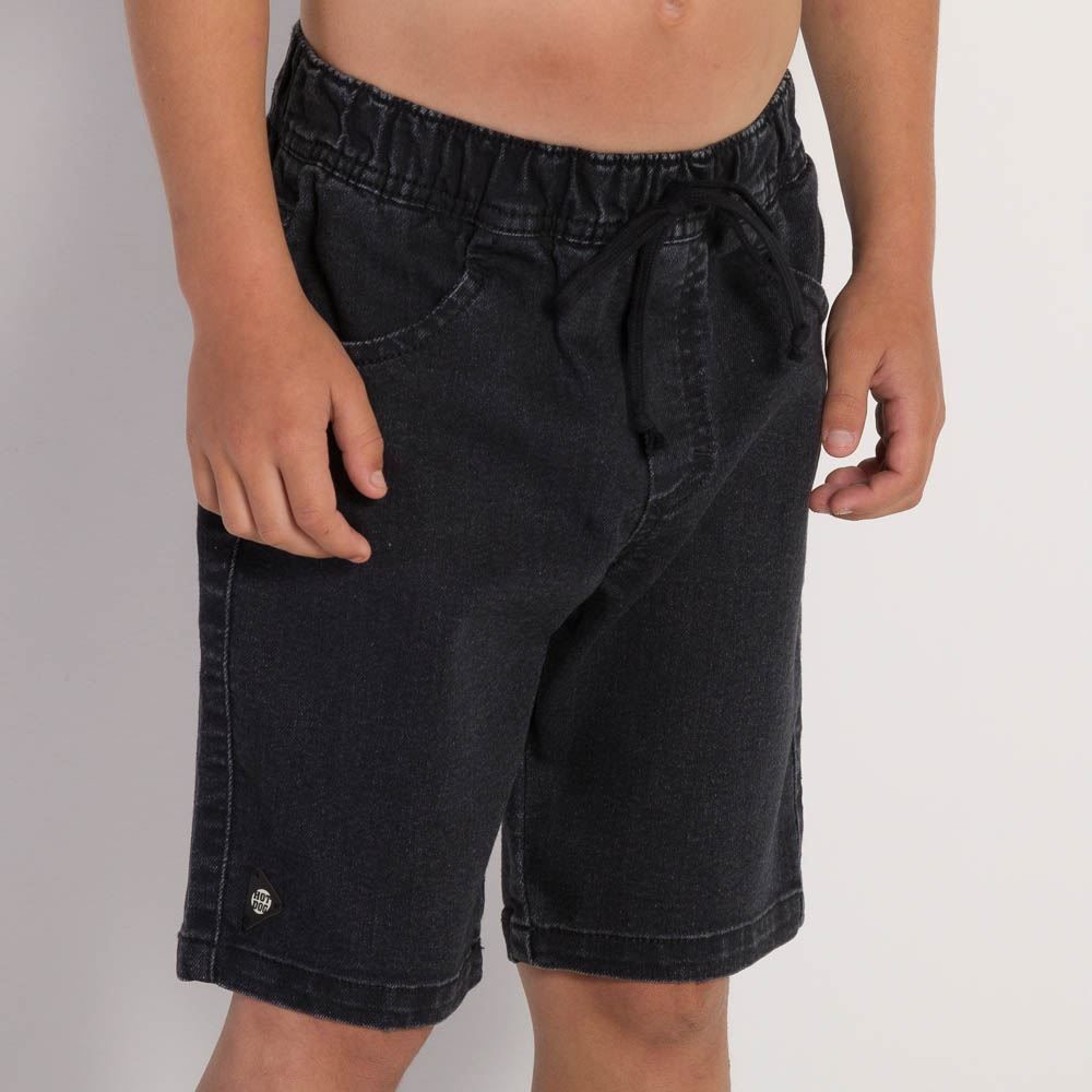 Bermuda 4 a 10 anos Jeans Jogger com Bolsos Hot Dog