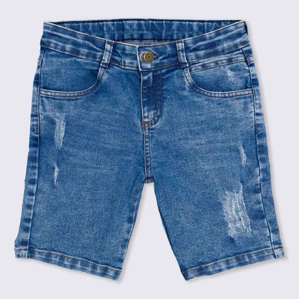 Bermuda 4 a 10 anos Jeans Marmorizado Hot Dog