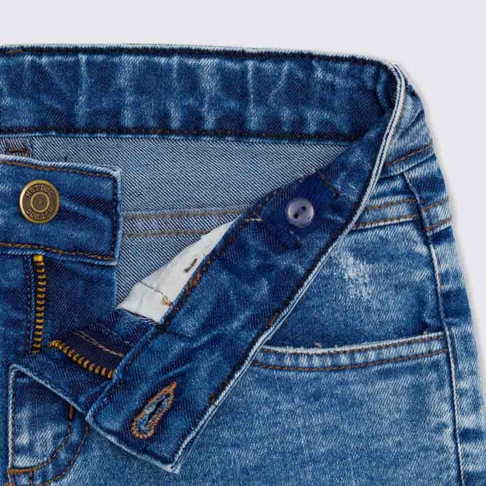Bermuda 4 a 10 anos Jeans Marmorizado Hot Dog