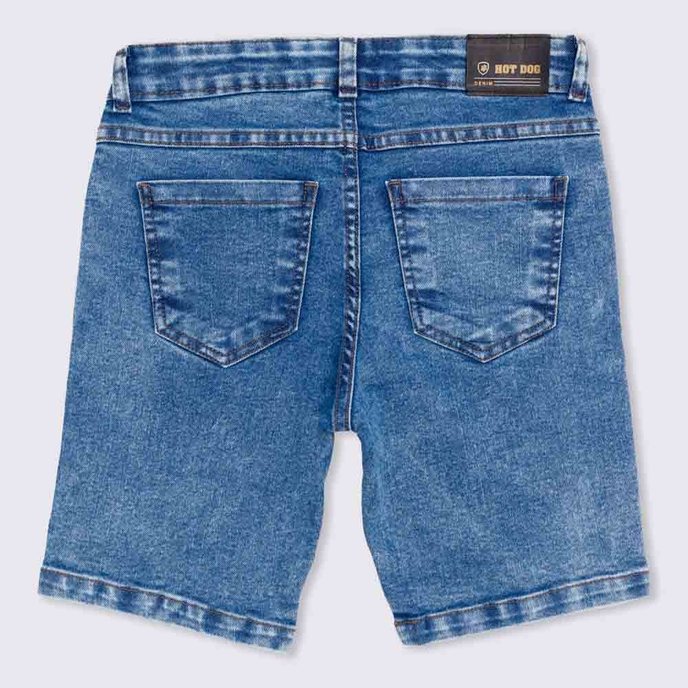 Bermuda 4 a 10 anos Jeans Marmorizado Hot Dog