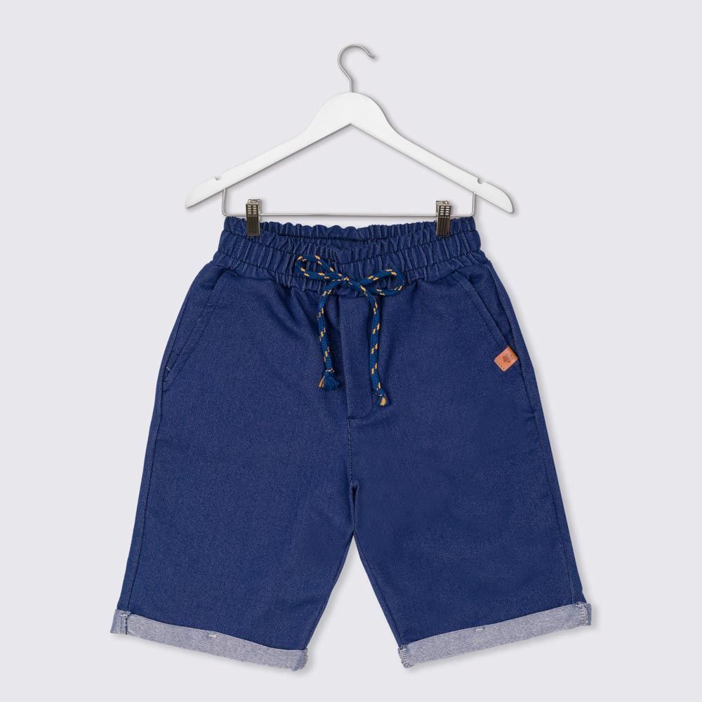 Bermuda 4 a 10 anos Malha Jeans + Barra Dobrada Hot Dog