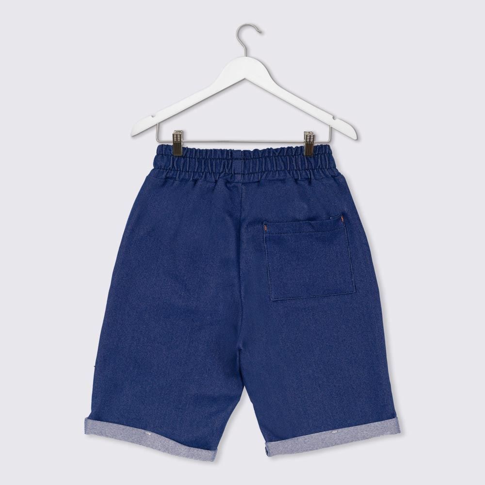 Bermuda 4 a 10 anos Malha Jeans + Barra Dobrada Hot Dog