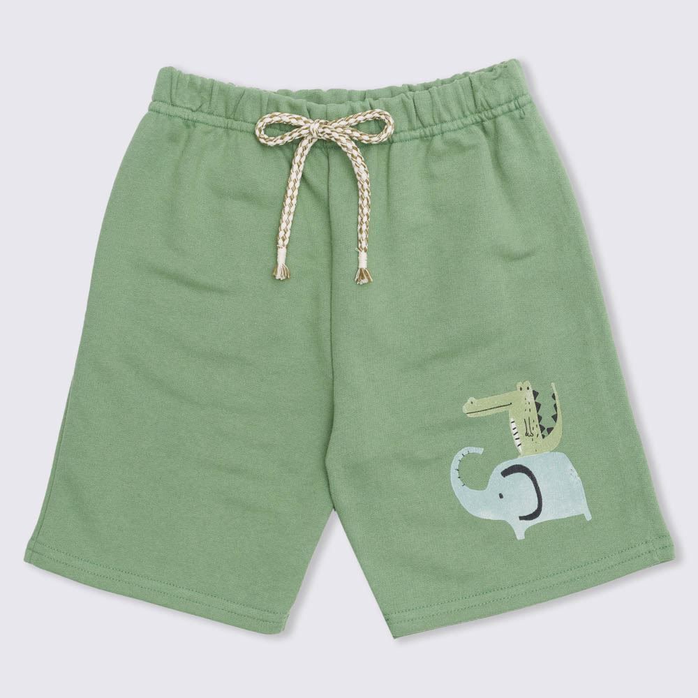 Bermuda 4 a 10 anos Moletom Animais Hot Dog