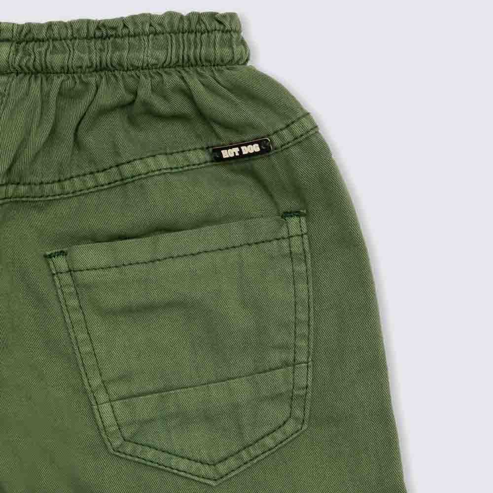 Bermuda 4 a 10 anos Sarja Elástico Cós Hot Dog