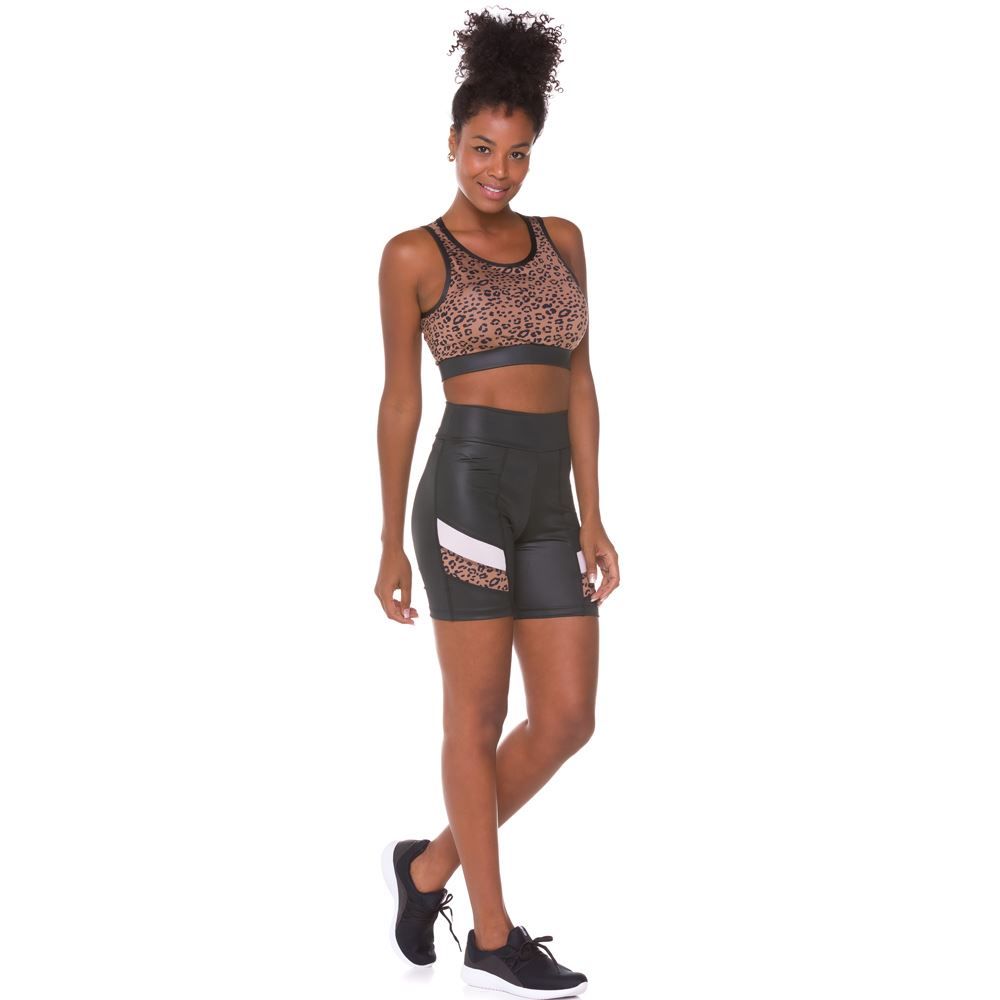 Bermuda Cirrê com Recortes Oncinha Scream