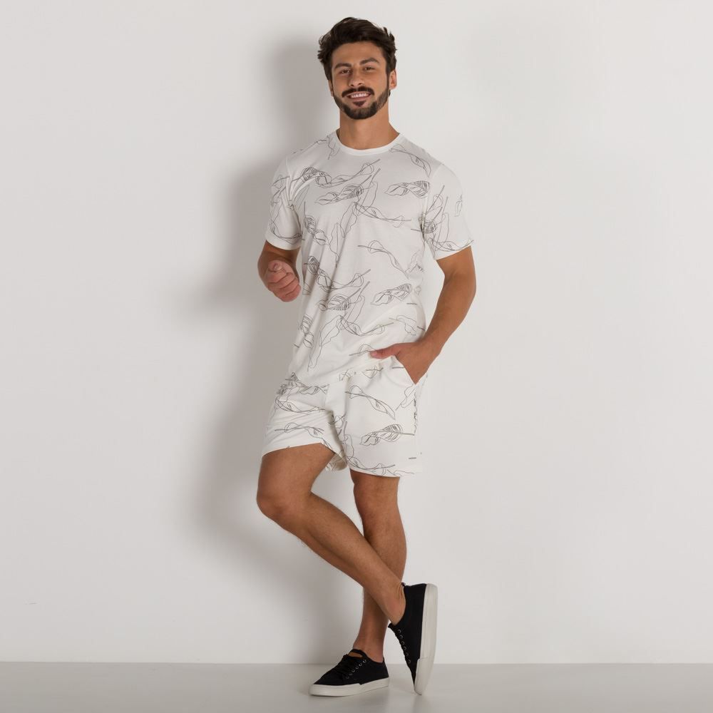 Bermuda com Bolso Full Print Marc Alain