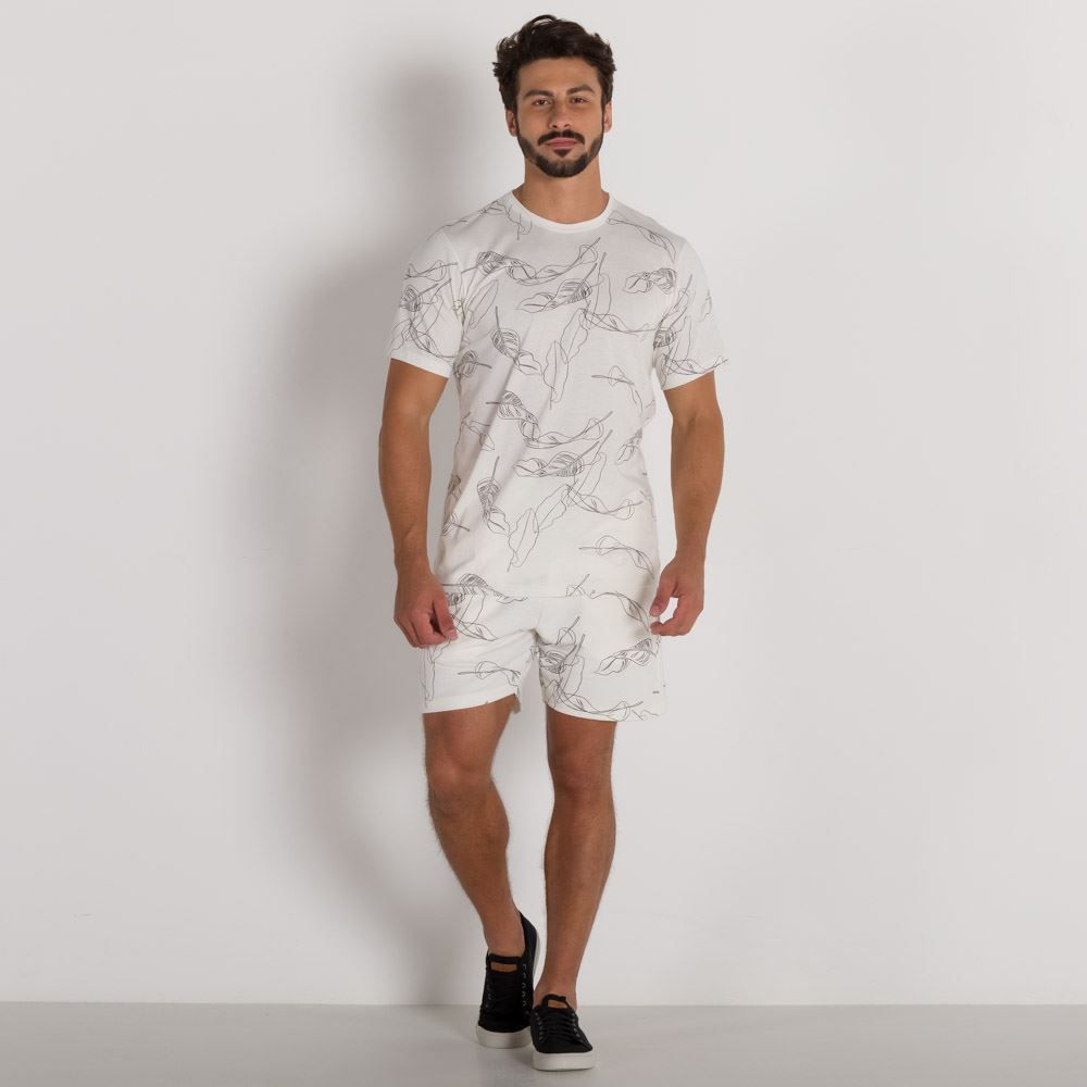 Bermuda com Bolso Full Print Marc Alain