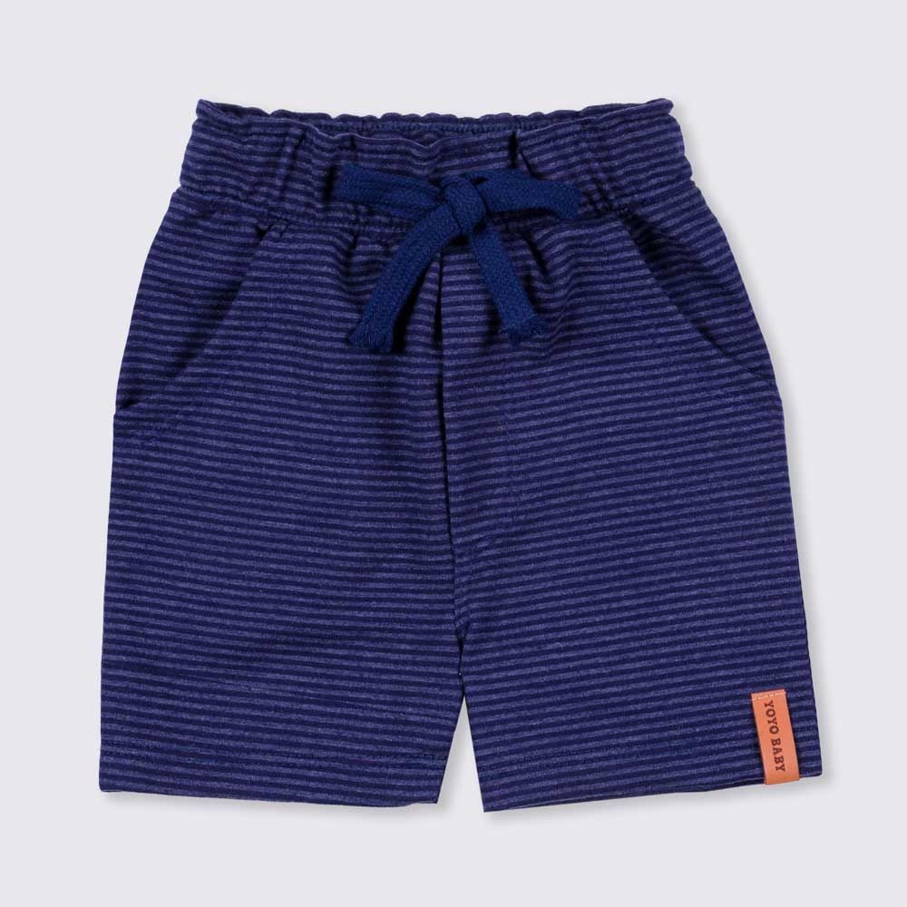 Bermuda de Bebê Listrado Moletom Yoyo Baby