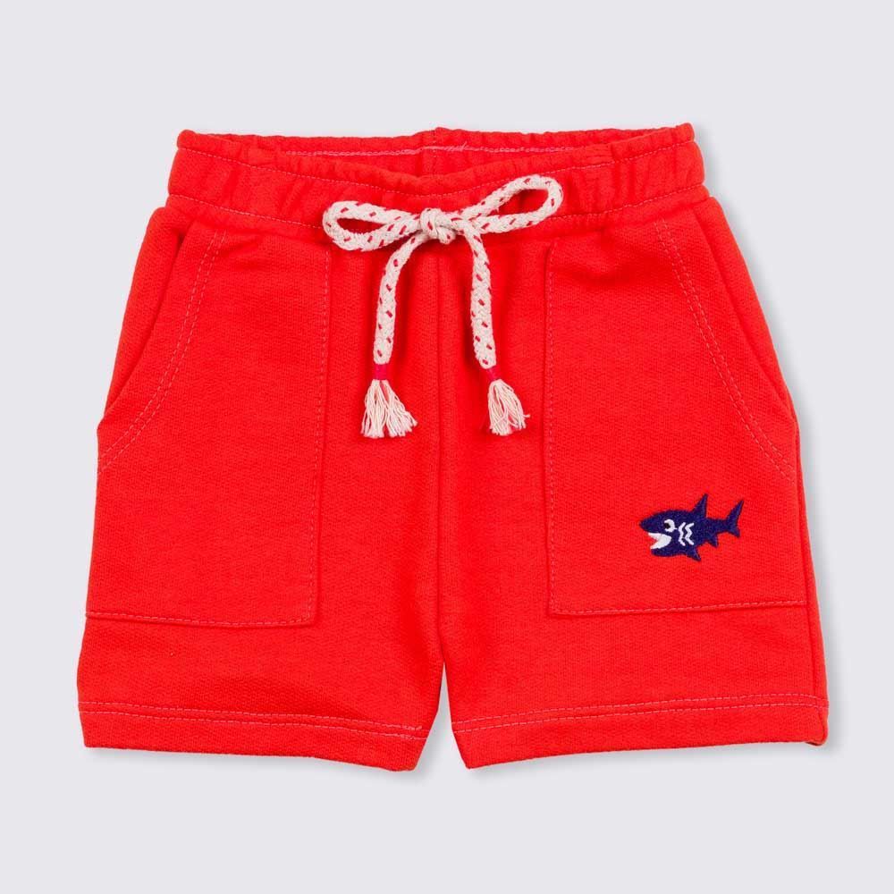 Bermuda de Bebê Moletom + Tubarão Bordado Yoyo Baby