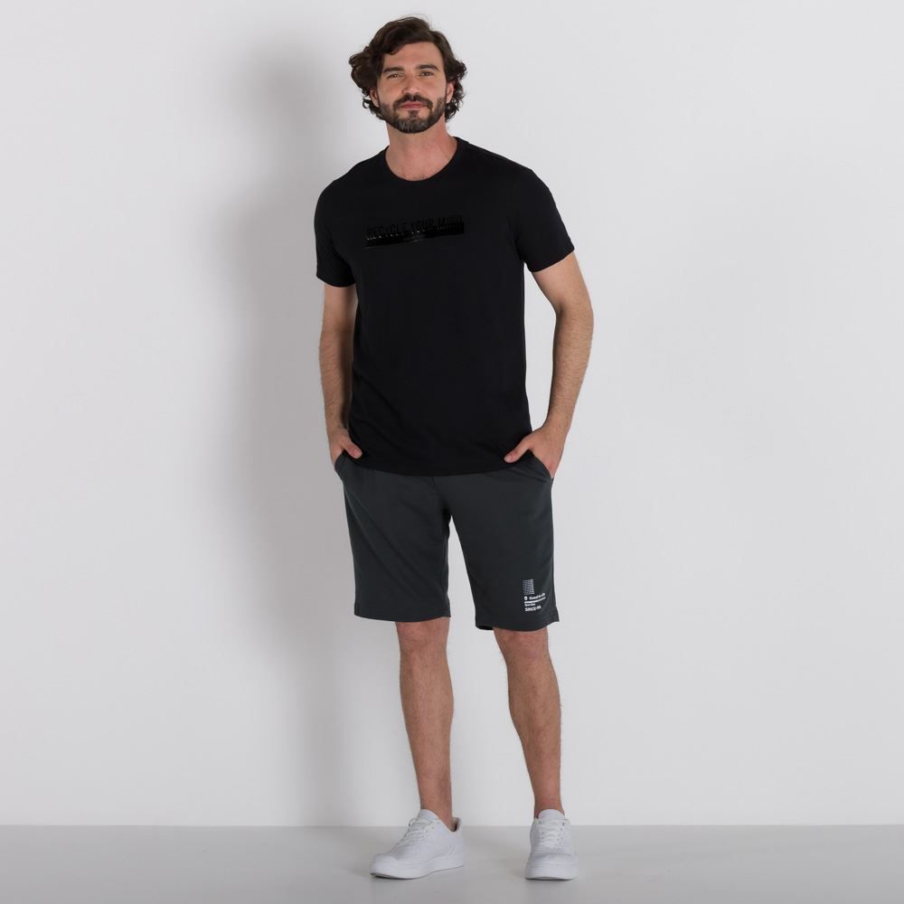 Bermuda de Moletom com Estampa Colisão