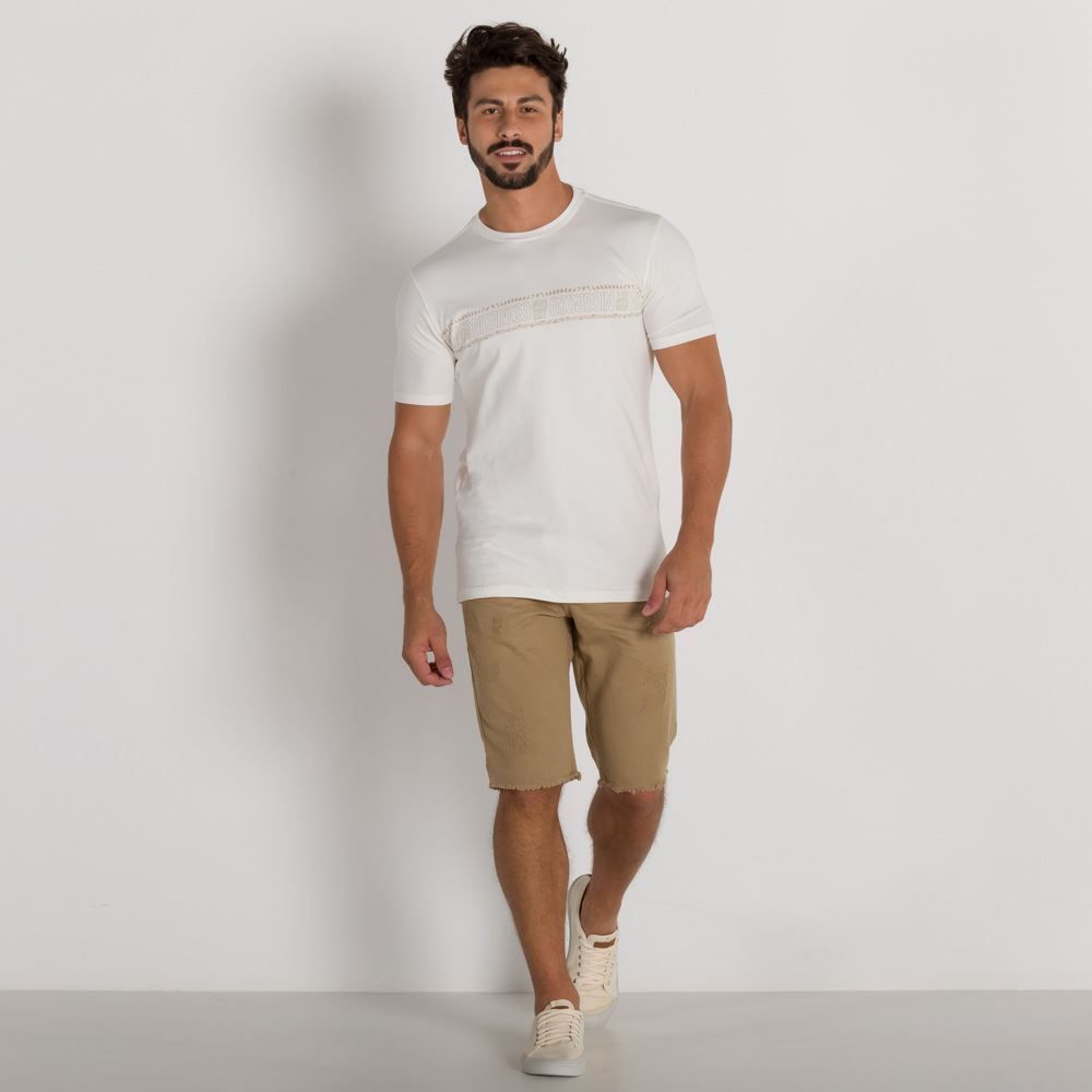 Bermuda de Sarja com Bigodes 3D Rock&Soda