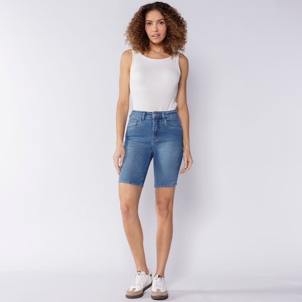 Bermuda Feminina Jeans Ciclista Patricia Foster