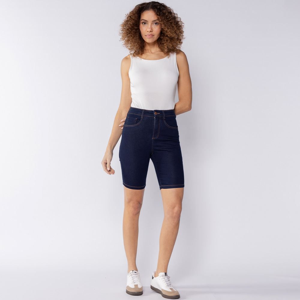 Bermuda Feminina Jeans Ciclista Patricia Foster