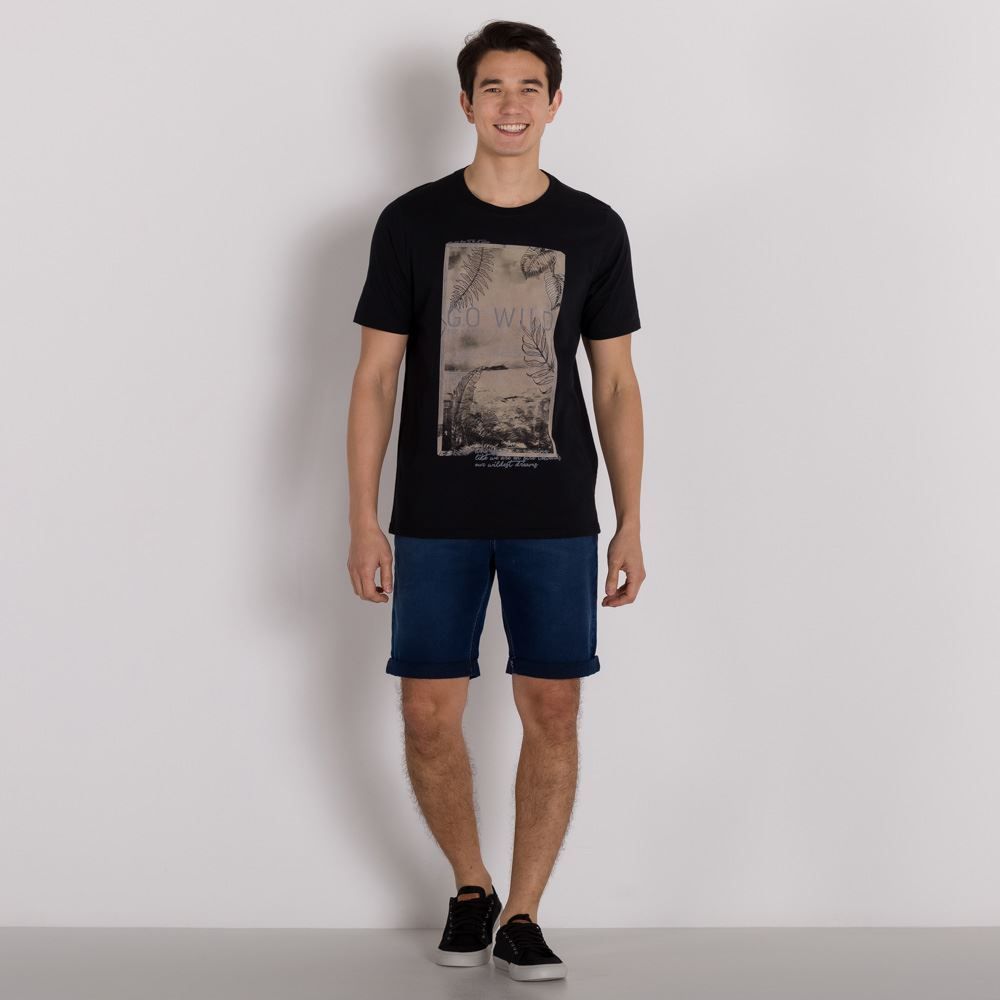 Bermuda Jeans Barra Dobrada Marc Alain