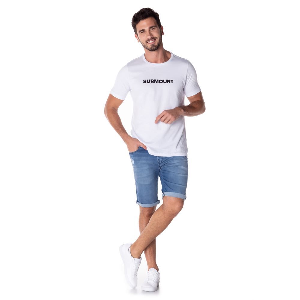 Bermuda Jeans Barra Dobrada Rock & Soda