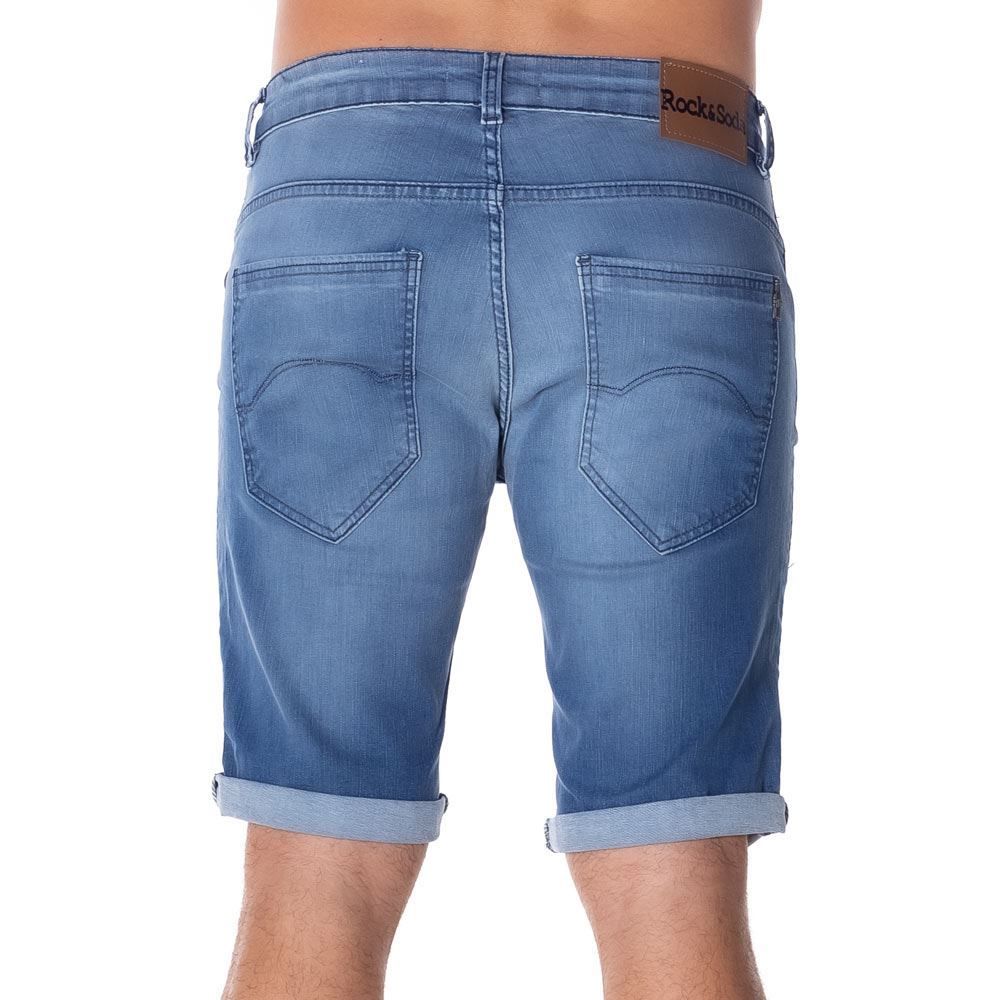 Bermuda Jeans Barra Dobrada Rock & Soda