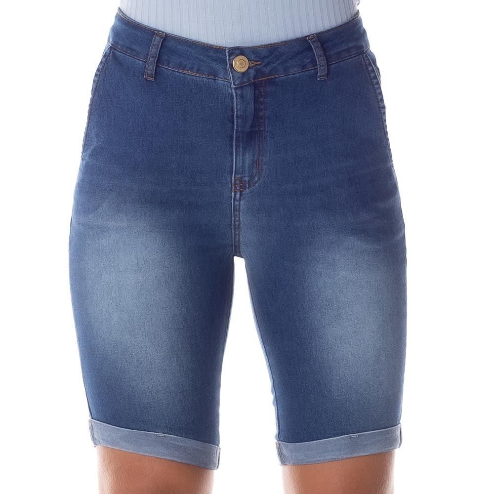 Bermuda Jeans Ciclista Bolso Faca Patrícia Foster