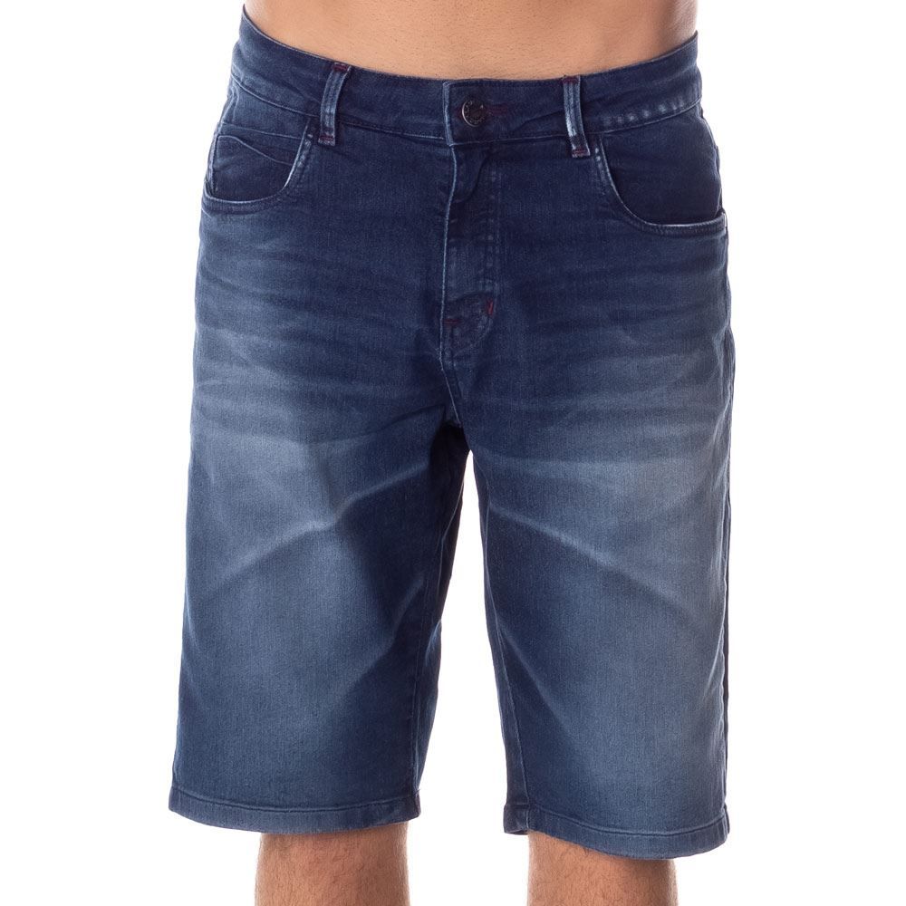 Bermuda Jeans com Bigode Laser Marc Alain