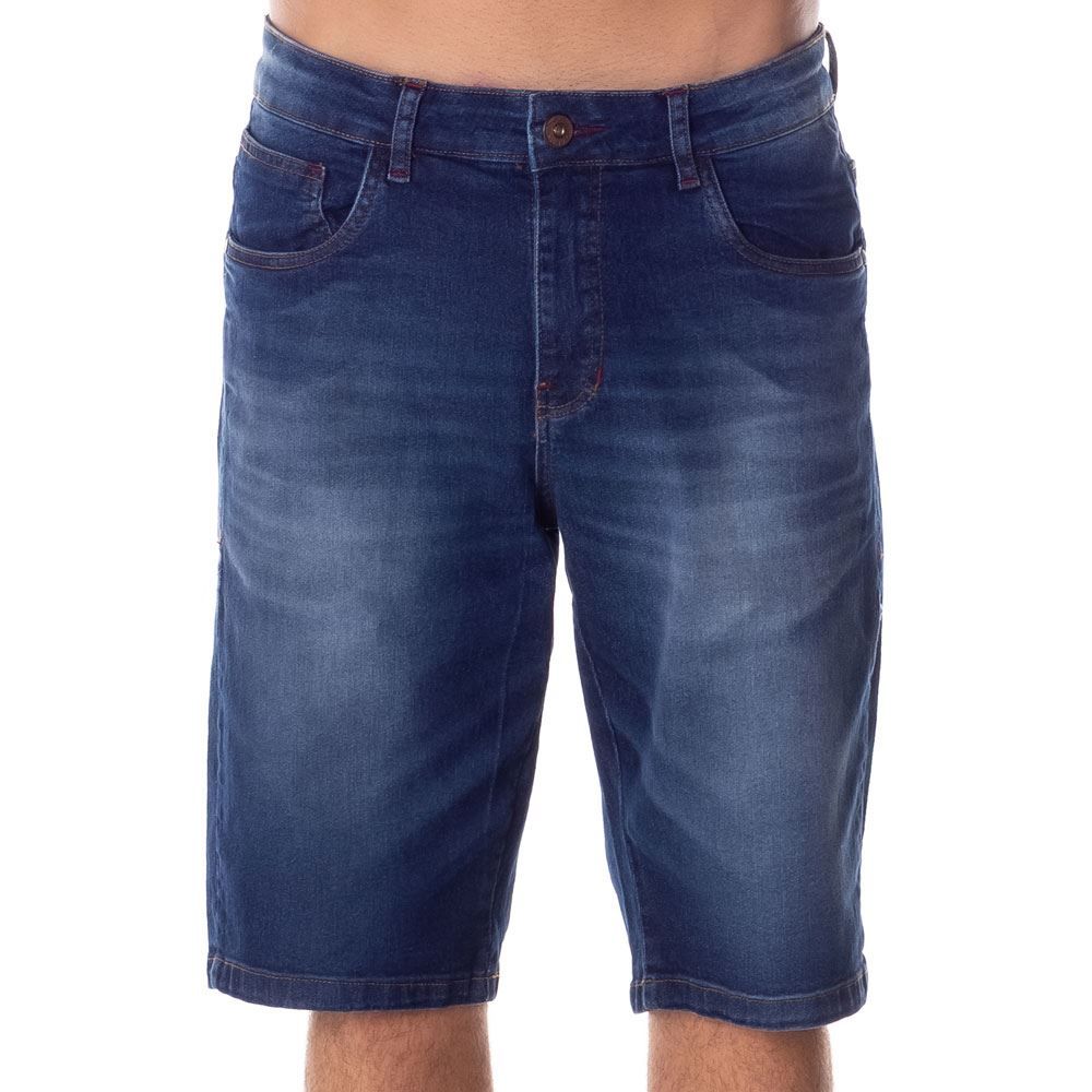 Bermuda Jeans com Laser e Used Marc Alain