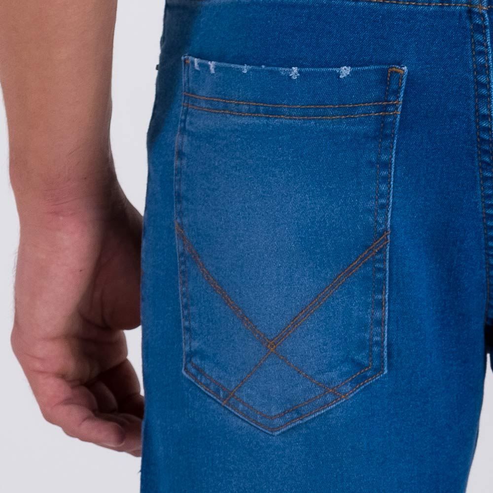 Bermuda Jeans com Puídos na Barra Marc Alain