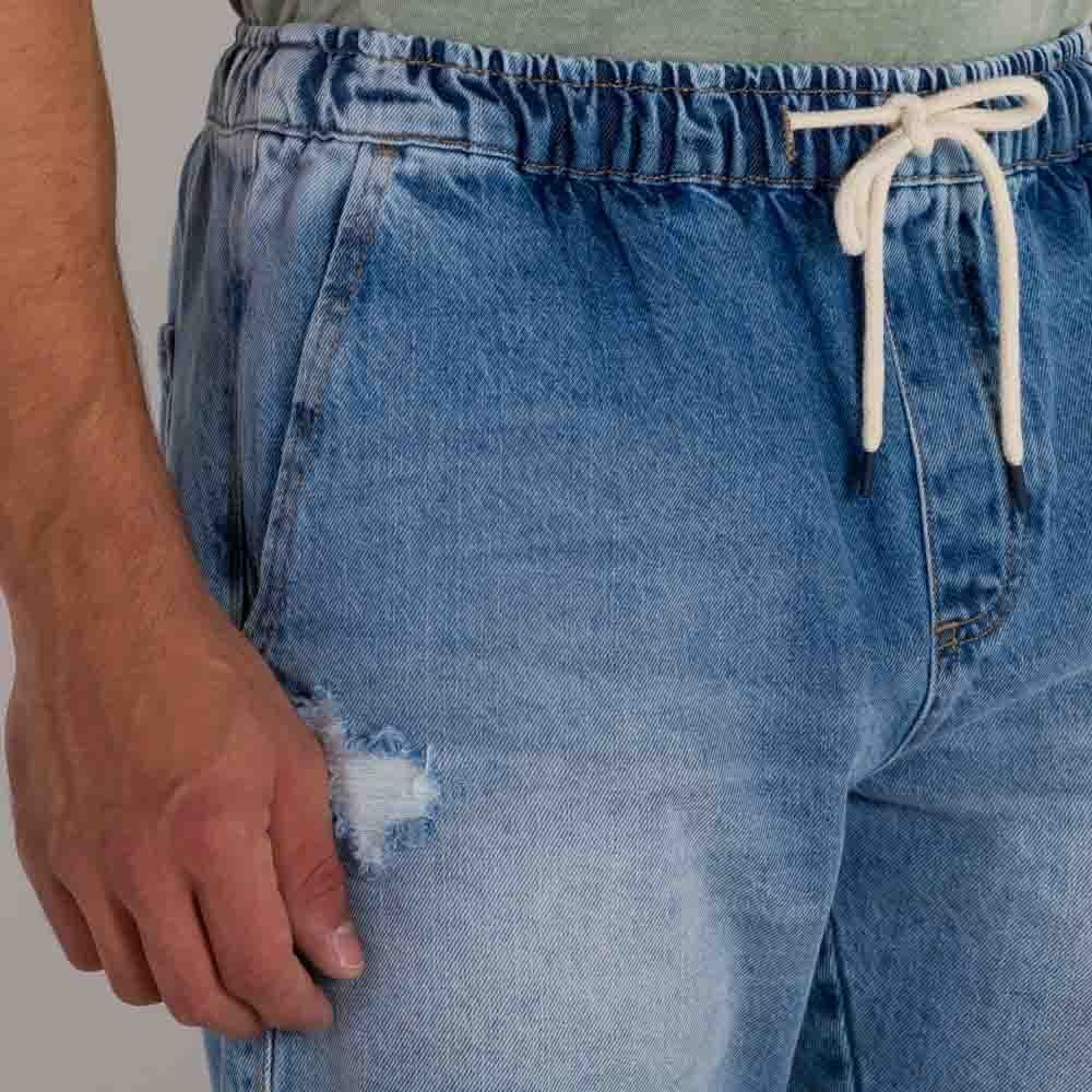 Bermuda Jeans Cós em Elástico Thing