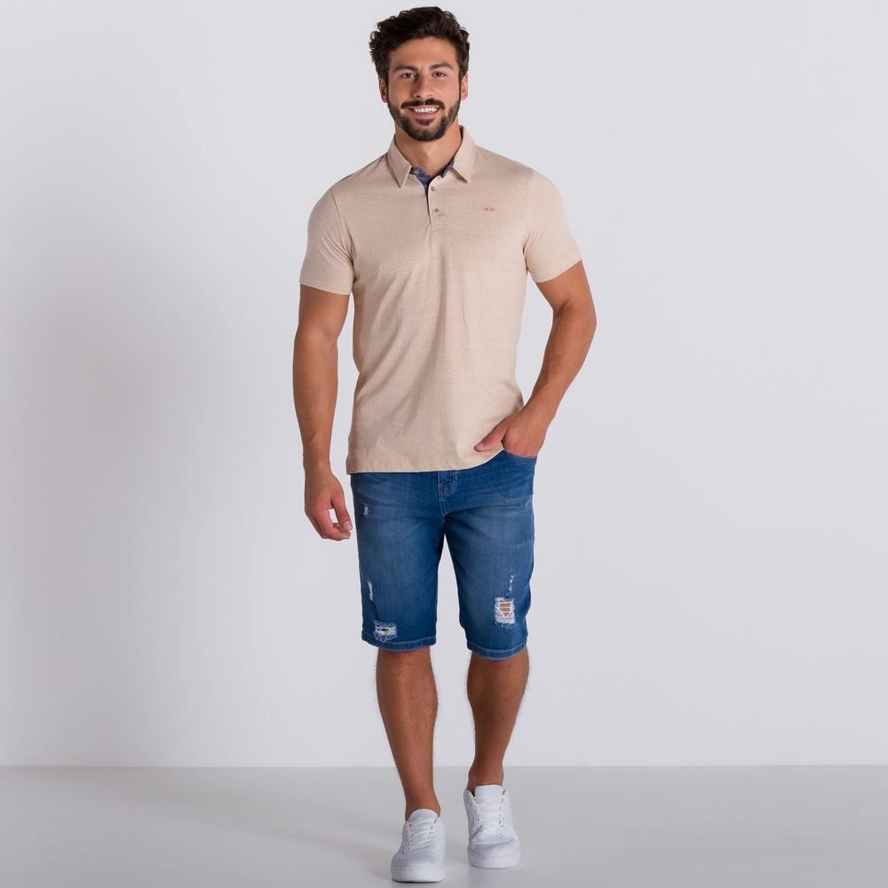 Bermuda Jeans em Lavagem Média Marc Alain