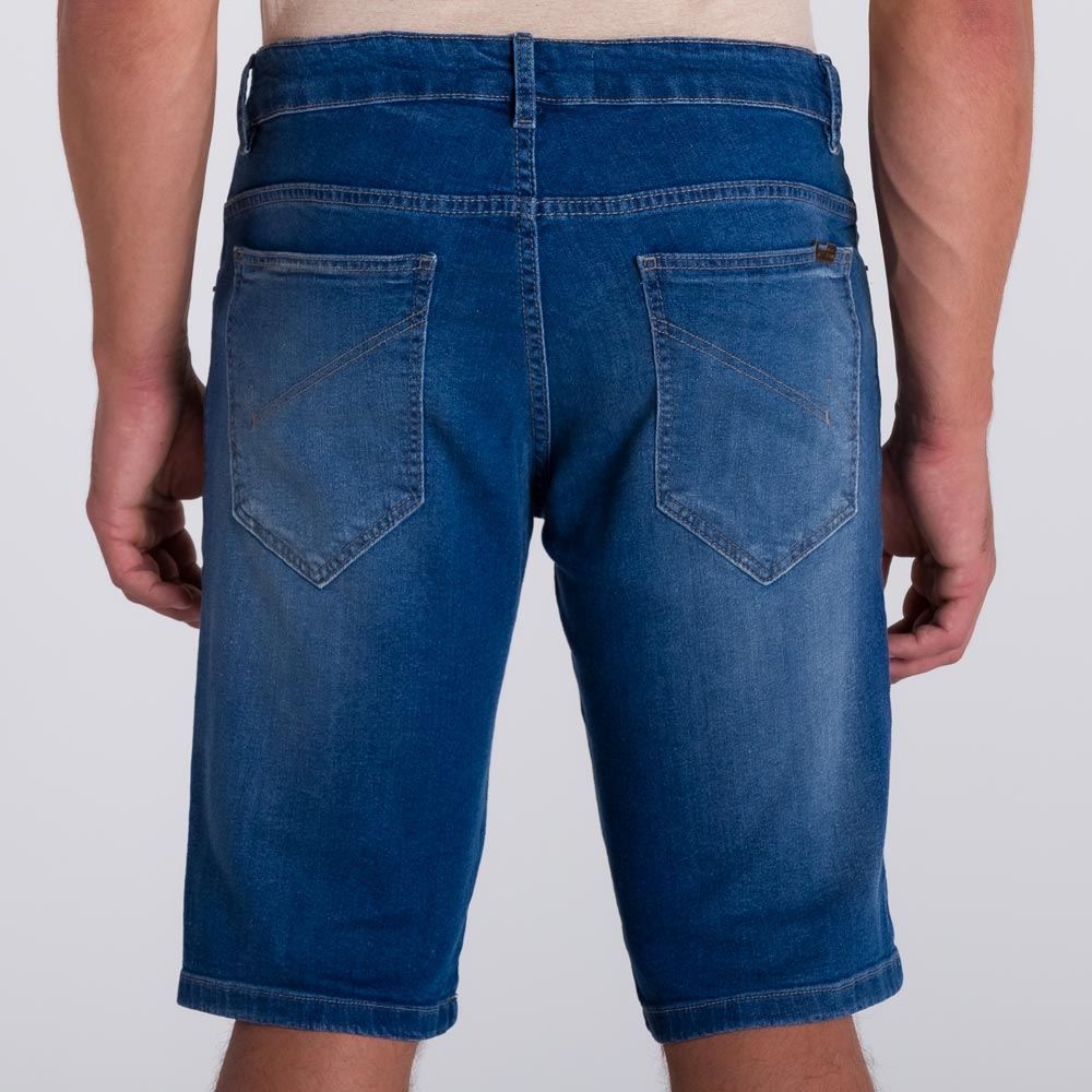 Bermuda Jeans em Lavagem Média Marc Alain