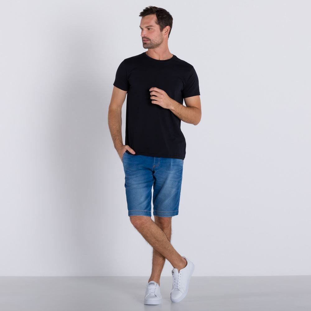 Bermuda Jeans Jogger com Elástico Marc Alain