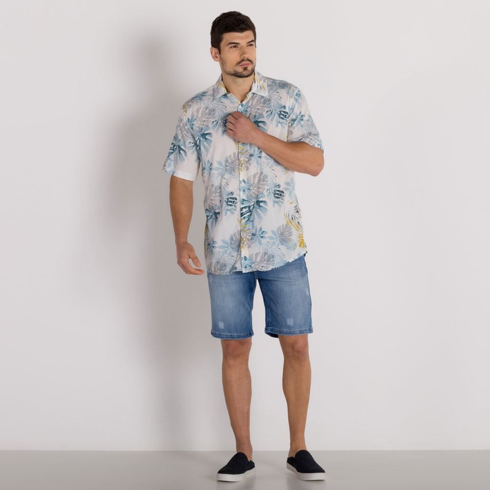 Bermuda Jeans Masculina com Fricção Marc Alain