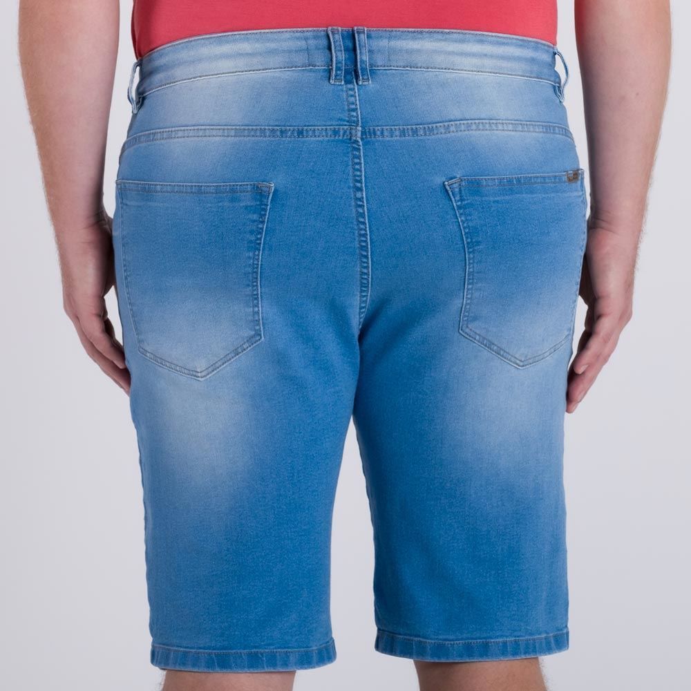 Bermuda Jeans Plus Size com Bigodes Marc Alain