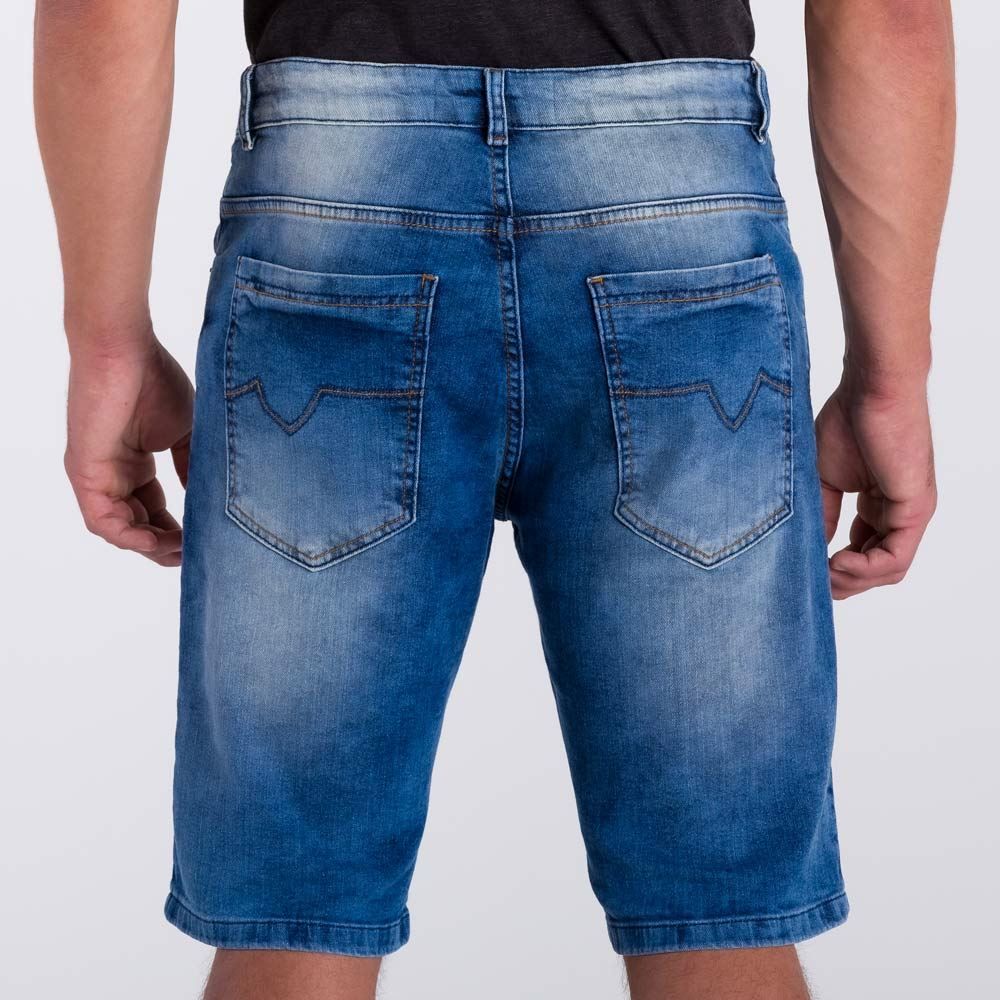 Bermuda Jeans Slim com Puídos Marc Alain