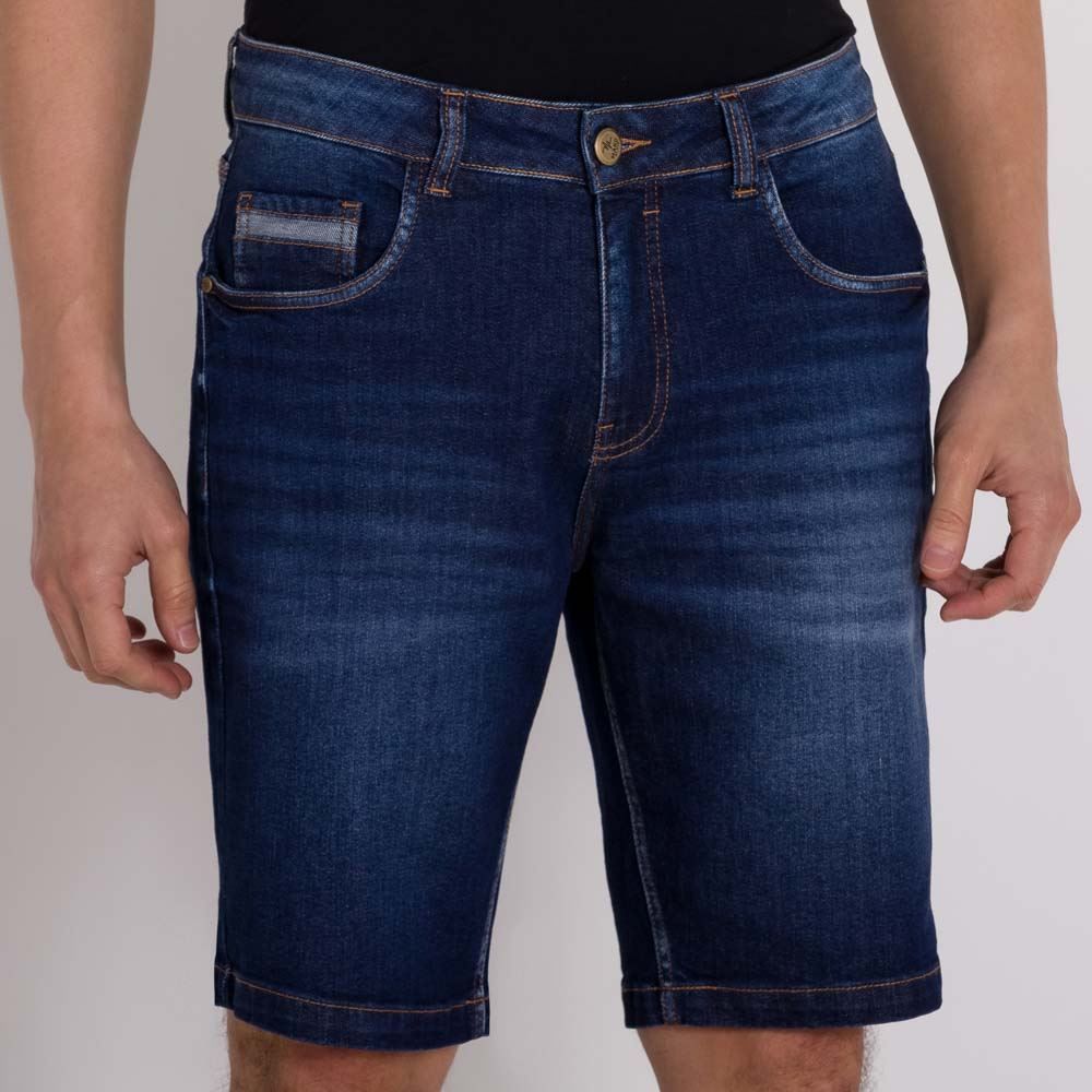 Bermuda Jeans Tradicional com Ponto de Luz Marc Alain