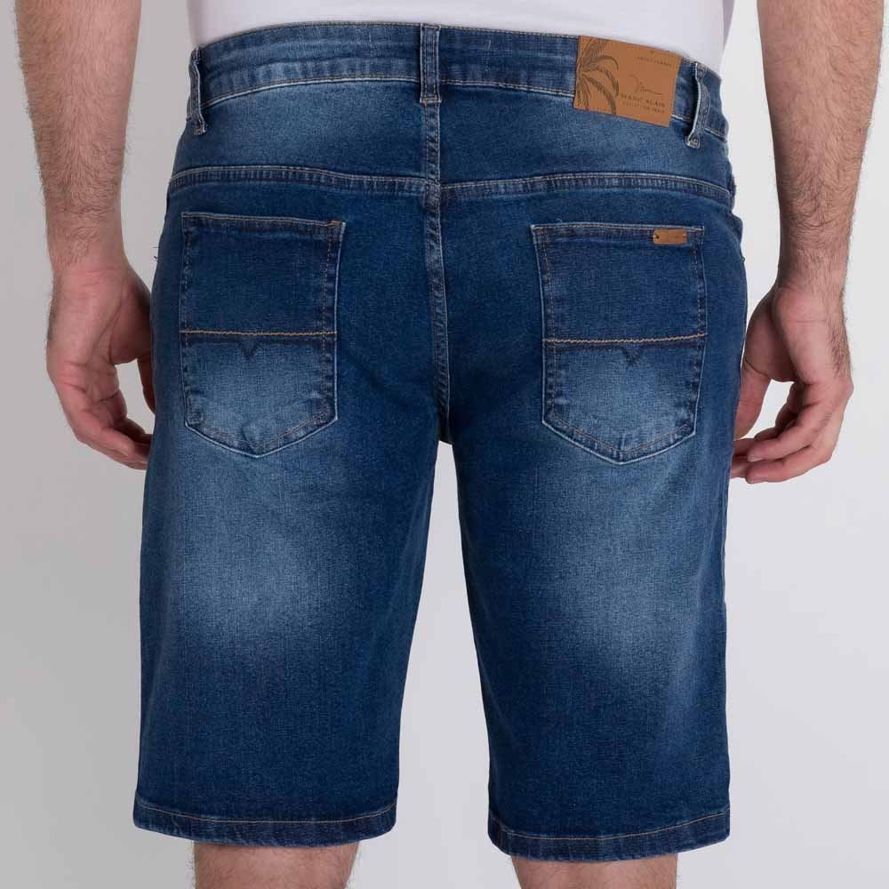 Bermuda Jeans Tradicional com Used Marc Alain