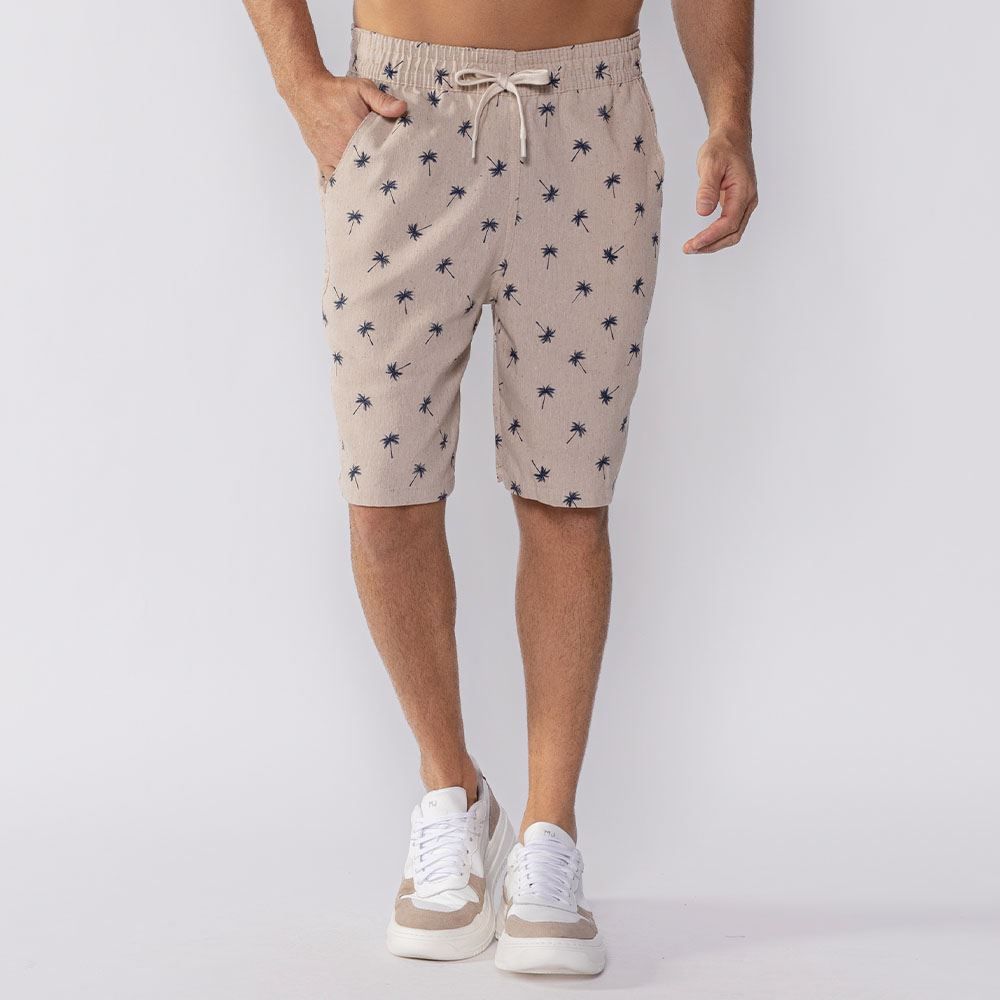 Bermuda Masculina Estampada De Sarja Marc Alain