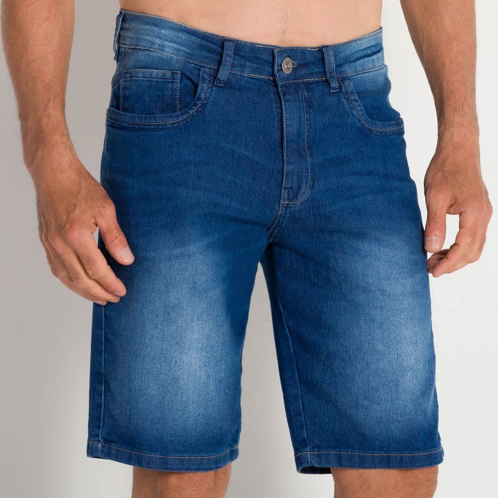 Bermuda Masculina Slim Jeans Lavação Marc Alain