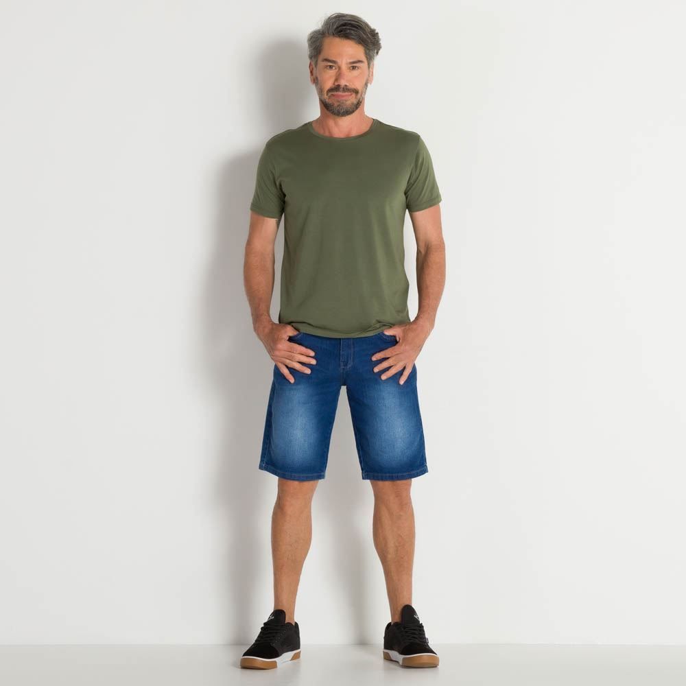 Bermuda Masculina Slim Jeans Lavação Marc Alain