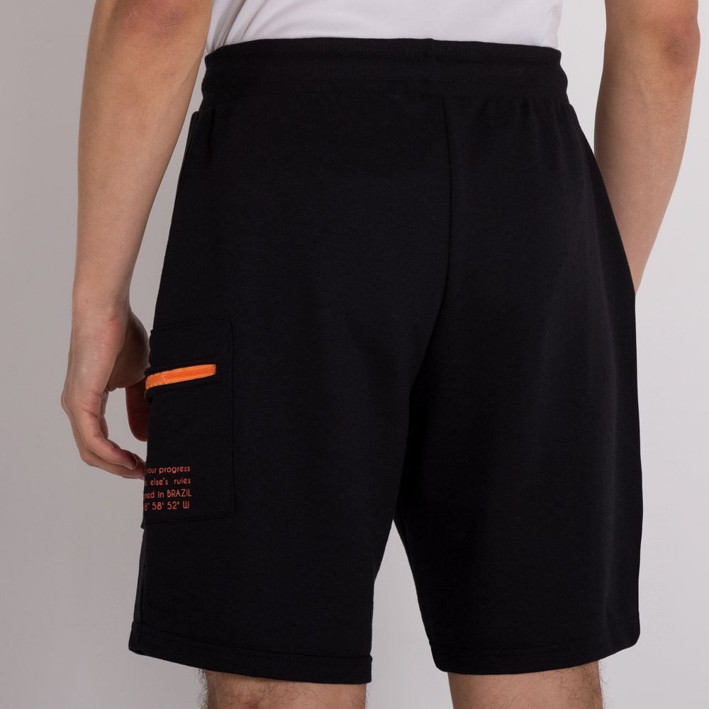 Bermuda Moletom Bolso Cargo Zíper Scream